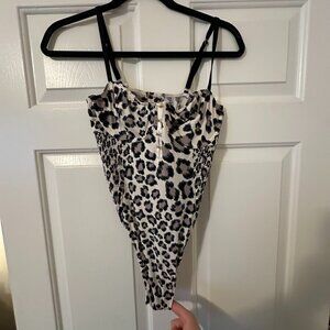 Victoria's Secret Snow Leopard Bustier Bodysuit size L